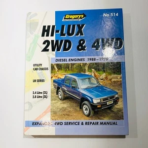 Libro manual de servicio Gregory’s Hi-Lux Hilux 2x4 4x4 diésel 1988-1995 Toyota 514 - Imagen 1 de 13