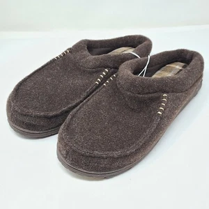 NEW!! Dearfoam Men's Heather Brown Wool Memory Foam Slippers XL 13-14 - Picture 1 of 5