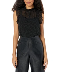 Michael Michael Kors Women's Size S Sheer Dewdrop Ruffled Top, Black, NwT - Picture 1 of 3