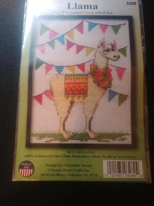 Design Works  Counted Cross Stitch Kit  Llama # 3289 5" x 7" New - Picture 1 of 2