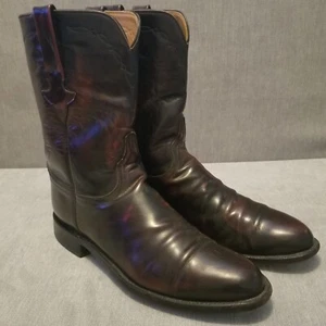 Stivali da cowboy Lucchese Classics fatti a mano Roper L8002 nero ciliegia taglia 12B (10,5D) - Foto 1 di 10