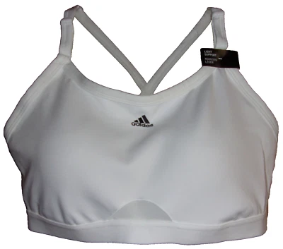 ADIDAS обучение бритвы спортивный бюстгальтер белый размер: большой D-DD #HC5421 новый без ЯРЛЫКОВ $35 - Изображение 1 из 4
