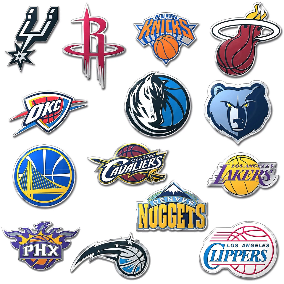 New NBA Pick Your Team Color Aluminum 3D Car Truck Auto Emblem Sticker Decal - Image 1 of 1
