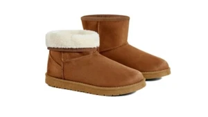 JOSINY Women's Snow Boots,Classic Fur Lined Ankle Bootie Warm Short, Color Brown - Picture 1 of 3