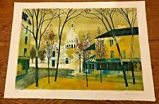 Price Drop-Yves Ganne "Place du Tertre, Montmartre" Signed/Numbered Stone Litho 