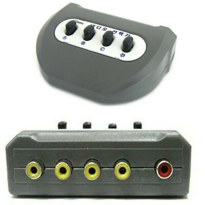 4 Port SINGLE RCA Manual SELECTOR Sharing Switch BOX VIDEO ONE RCA 4:1 Switch - Image 1 of 3