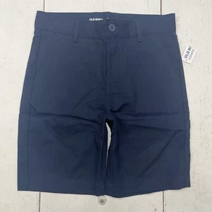 Old Navy Navy Blue Built-In Flex Twill Chino Shorts Youth Boys Size 10 NEW - Picture 1 of 8