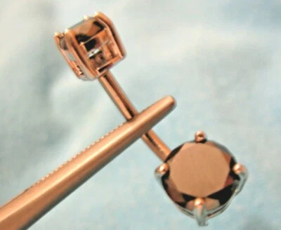 ANILLO VIENTRE DIAMANTE NEGRO DOBLE 100% REAL 1,82ctw, 2 diapositivas, certificado, probador de diapositivas gratis Foto 1 de 4