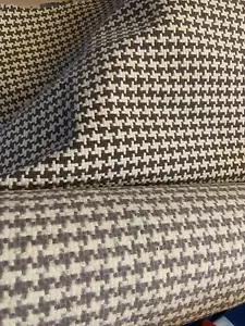 Brown Check Houndstooth Check Textured Upholstery Fabric 2 Yards - Picture 1 of 3