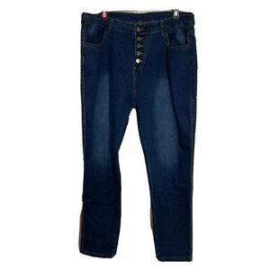 Plus Size 4X Color Collection Women High Waisted Skinny Jeans Button Front - Picture 1 of 12