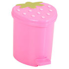 Mini Strawberry Desktop Trash Can with Lid - Red-DI