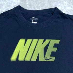 Nike T Shirt Youth Boys XL Black Long Sleeve Dri-Fit Spell Out Center Logo - Picture 1 of 10