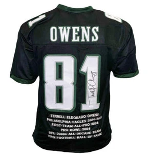 Terrell Owens Signed Philadelphia Black Stats Football Jersey (JSA) - Picture 1 of 4