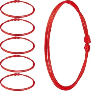 6 Pcs Red String Bracelets Handmade Rope Bracelet for Protection Luck - Picture 1 of 6