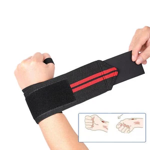 1 Pair Weightlifting Wrist Band Adjustable Elastic Exercise Wrist Support Sleeve - Picture 1 of 14