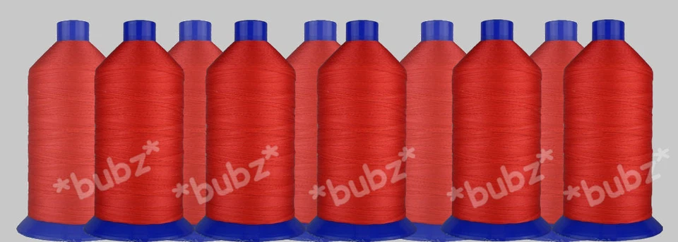TEN *LARGE* 3,000m SPOOLS BONDED NYLON STRONG SEWING THREAD 20s RED TKT LEATHER - Image 1 of 1