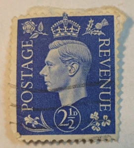 Francobollo Canada ~ Re Giorgio VI ~ Francobollo blu 21/2 ₵ ~ Pubblicato ~ anni '30 circa ~ N74 - Foto 1 di 6
