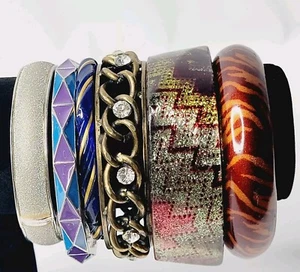 Lotto 6 Bracciali Vintage Multicolore Assortiti Gioielli Moda - Foto 1 di 6