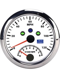 85mm GPS Speedometer Odometer Gauge 0-200MPH with 0-8000RPM Tachometer-READ - Picture 1 of 5