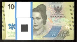 Lot 100 Pcs 1 Bundle Indonesia 1000 1,000 Rupiah 2022 UNC New Design - Picture 1 of 2