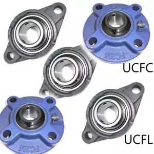 Gehäuselager Stehlager Flanschlager UCFL UCFC 201-218 12 - 90mm Welle rund/oval - Bild 1 von 9