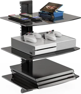 3 Floating Shelf TV Stand Wall Mount Console Entertainment Media DVD Streamer N - Picture 1 of 8