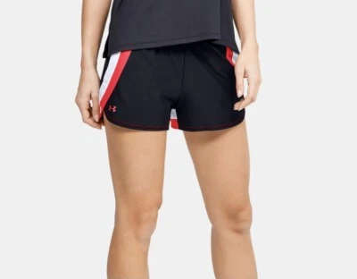 Under Armour Black Play Up Stripe Wordmark Shorts Hand Pockets Women 1351978 001 - Image 1 of 4