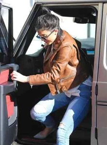 Nueva Elegante Chaqueta Motociclista Mujeres Celebridad Cuero Tostado Piel de Cordero Invierno - Imagen 1 de 8