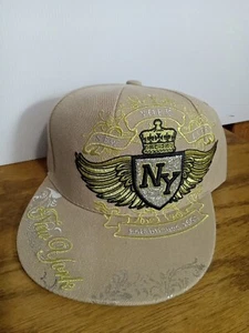 K&B Ethos New York City NY Cap Mütze Erwachsene tailliert Xl Gold Stickerei - Bild 1 von 4