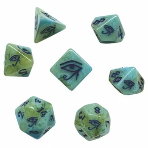 Polyhedral RPG Sets Yellow and Green Eye of Horus (7) - Picture 1 of 1