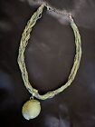 Exotic Bacho Style Necklace Milk Lime Green