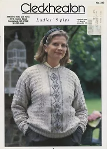 Cleckheaton Knitting Pattern Leaflet 240 - 8ply Cardigan & Sweater - Picture 1 of 4