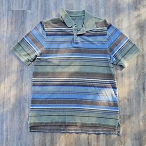 Polo uomo vintage Eddie Bauer taglia media a righe manica corta - Foto 1 di 6
