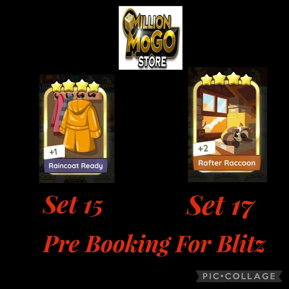 💫 Mono_poly Go Golden Blitz Stickers 4⭐ Raincoat Ready S15/ Rafter Raccoon S17 - Image 1 of 1
