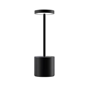 10.25 In. Black Table Lamp Aura LED Wireless Brilliance - Picture 1 of 8