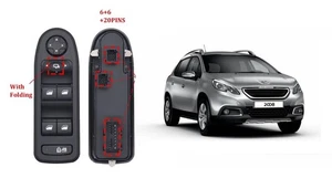 PULSANTIERA ALZAVETRI ANTERIORI SINISTRA PER PEUGEOT 2008 208 I - Imagen 1 de 8