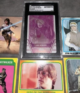 Star Wars 1/1 Printing Plate Luke Skywalker SGC Topps Holocron and Bonus Cards - Picture 1 of 24