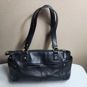 Wilsons Schultertasche Pelle Studio schwarz genarbtes Leder Doppelgriff - Bild 1 von 8