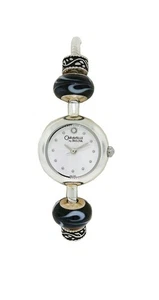 Caravelle by Bulova 43L141 Women's Round White Analog Black Beads Lacquer Watch - Picture 1 of 4