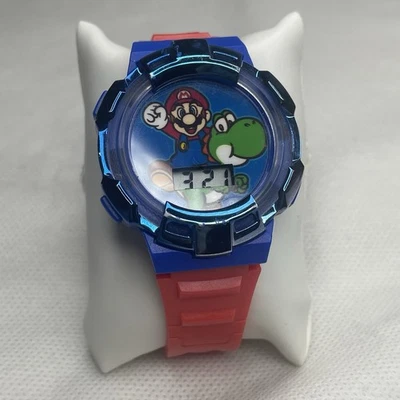 "Reloj digital Accutime Nintendo Super Mario & Yoshi LCD intermitente 9"" de longitud rojo" Foto 1 de 4