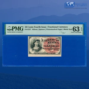 Fr.1257 10 Cents Fourth Issue Fractional Currency "Bust Of Liberty", PMG 63 EPQ - Picture 1 of 3