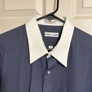 Pierre Cardin camicia elegante blu e bianca uomo 17 32/33 - Foto 1 di 13