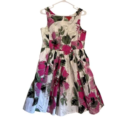 Vestido ELLE Floral Calce y Acampanado Mujer Talla 10 Sin Mangas Primavera Verano Foto 1 de 4