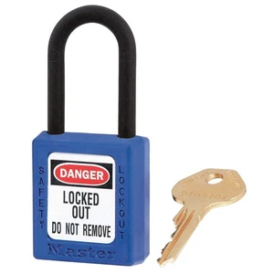 MASTER LOCK 406KAS6BLU Lockout Padlock,KA,Blue,1-3/4"H,PK6 6MCC8 - Picture 1 of 1