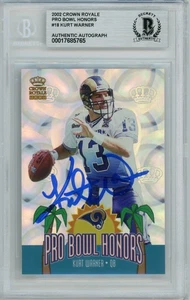 2002 Crown Royale Pro Bowl Honors #18 Kurt Warner Rams BGS Autograph - Picture 1 of 2