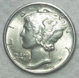 1944-S Mercury Silver Dime Free SHIPPING Very Nice - Picture 1 of 14