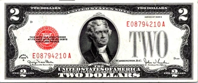 1928-F $2 "RED SEAL" Legal Tender CVF-XF-Fr. 1508 - Image 1 of 3