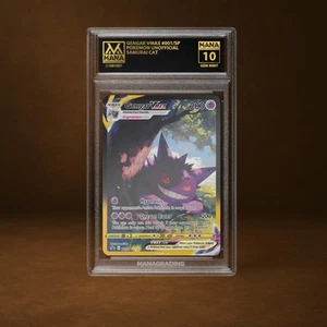 GENGAR VMAX MANA GRADE 10 PSA STACKABLE POKEMON CUSTOM GET 1 FREE - Picture 1 of 1