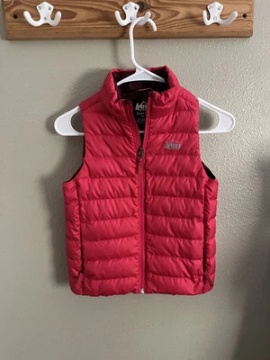 REI Co-op 羽绒背心海军蓝全拉链冬季儿童小号 8 户外全新无标签 — 第 1/4 张图片