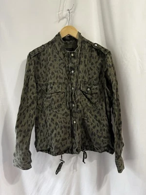 Rails Womens Large Collins Green Leopard Lightweight Jacket Linen Army Utility - Image 1 of 4